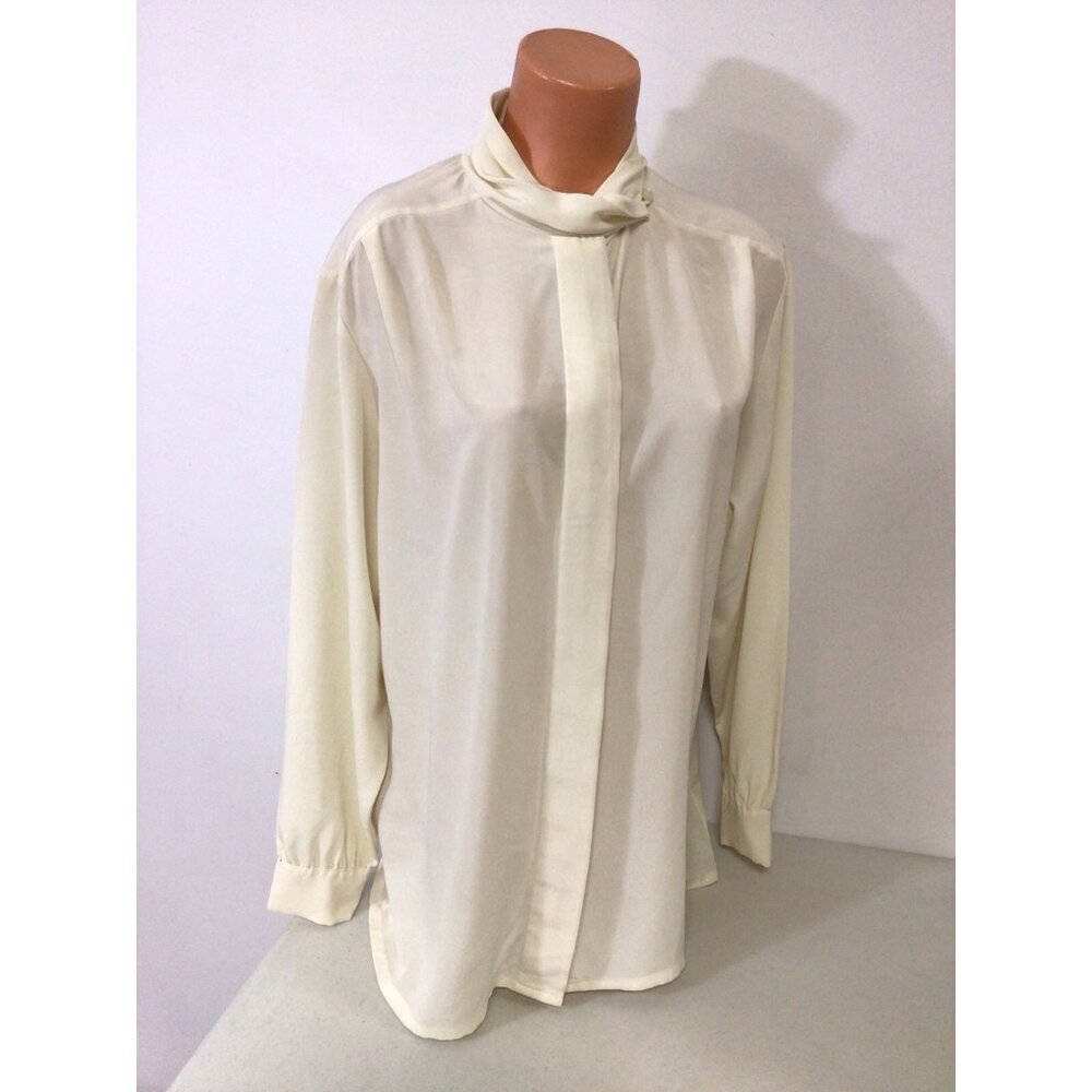 Pendleton Ivory Blouse Office Siren Made USA Womens 18